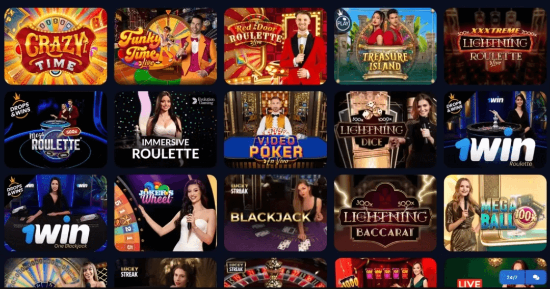 1win casino games